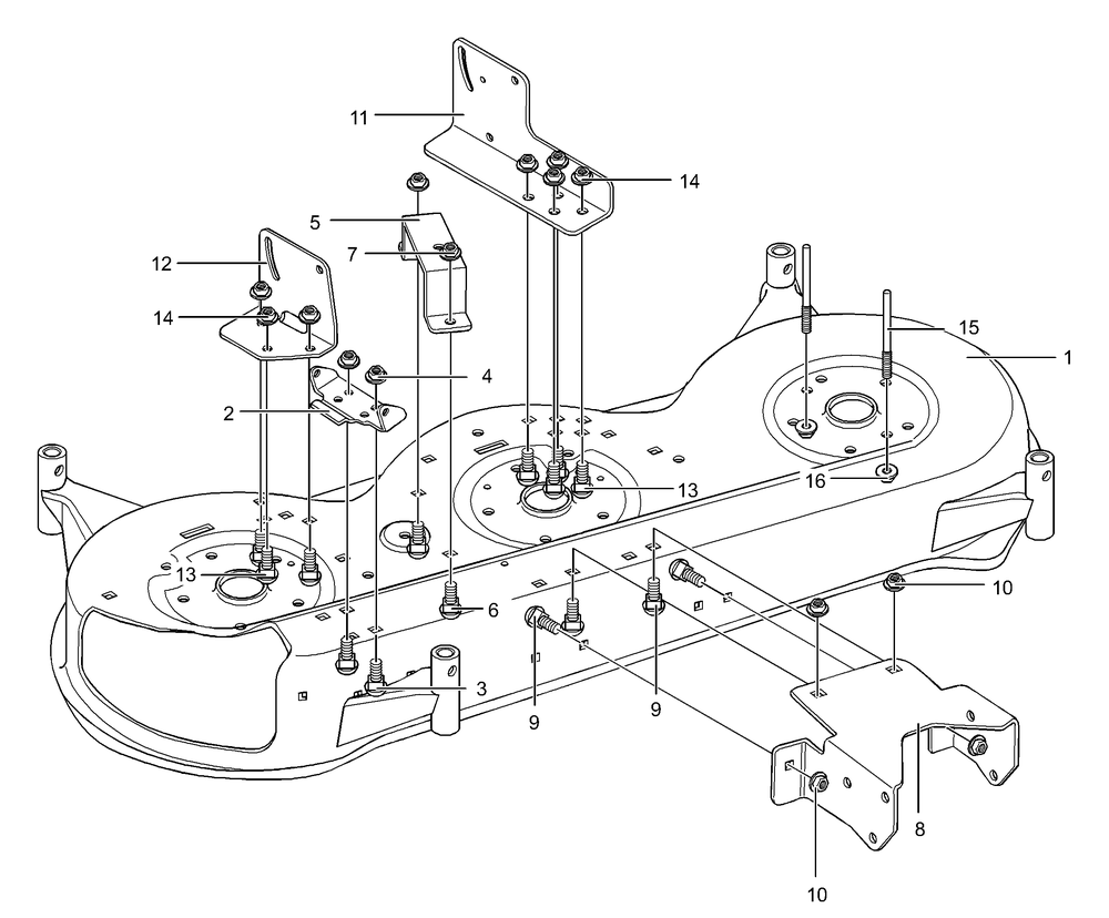 Deck Assembly (Part 1) Diagram and Parts List for 465615X99A 2001 Briggs and Stratton Lawn Tractor